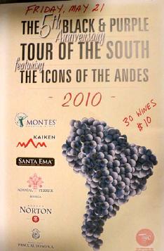 A fantasting wine tasting featuring wineries from Chile and Argentina.  The Icons of the Andes include some of the outstanding wineries in So. America and you get to meet officials from these wineries and taste their wines.  Please call to reserve your place.  Reservations $10/person.  Call: 336.574.2850.